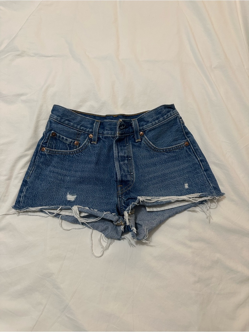 Levi’s distressed denim shorts